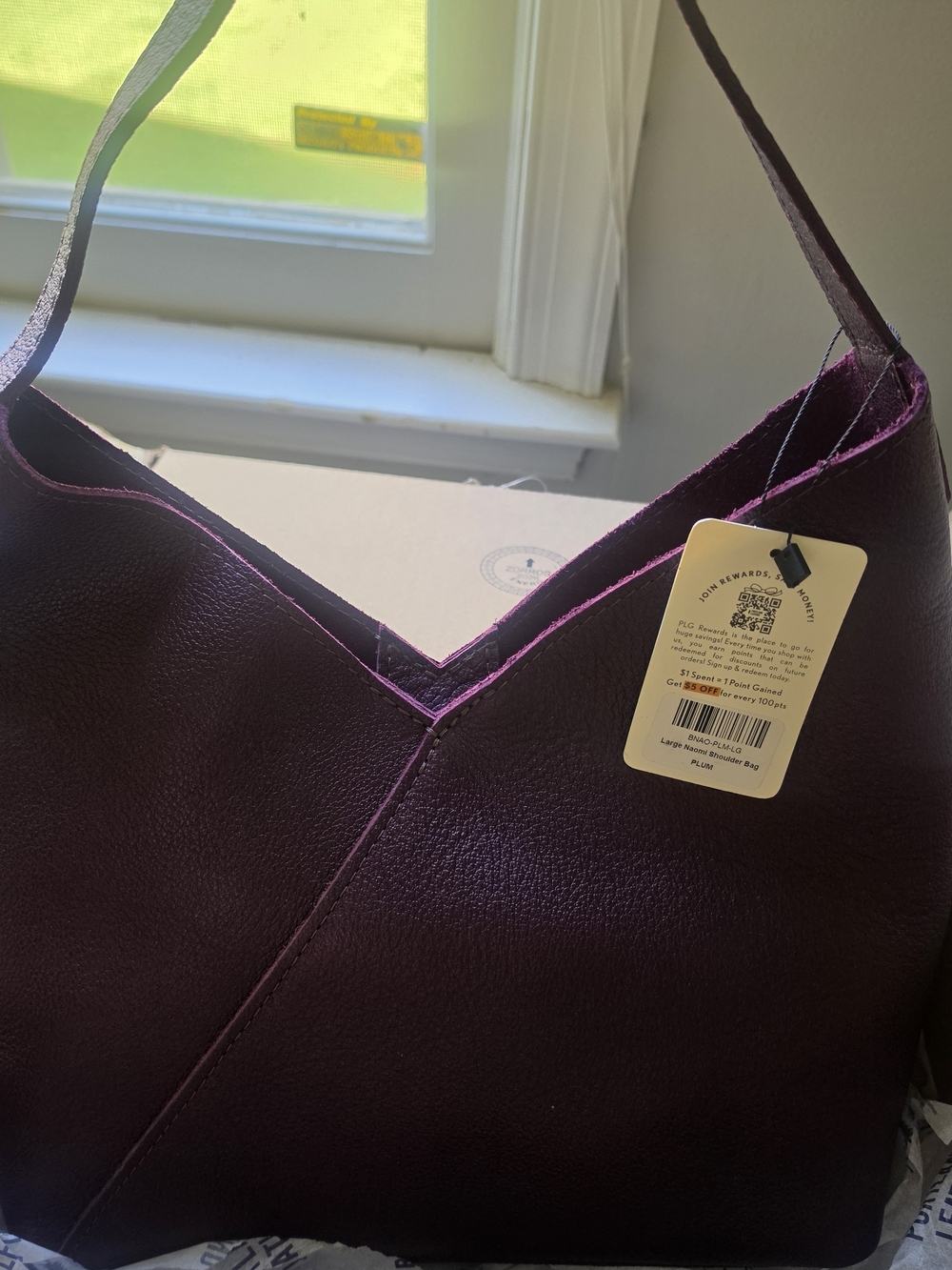 Purple Leather Shoulder Bag - Picture 2 of 5
